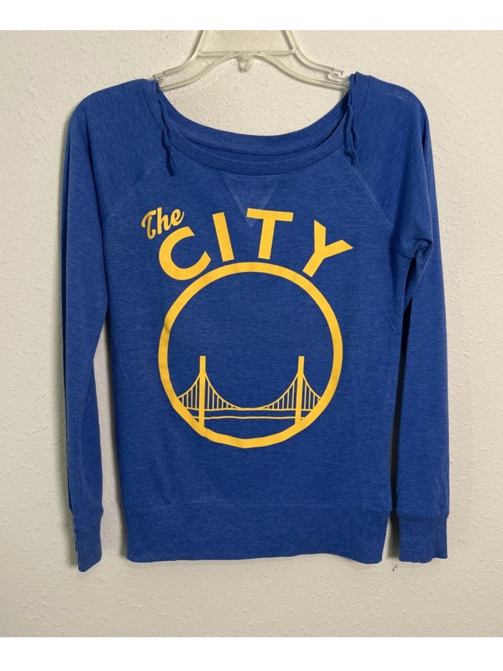 Golden State Warriors Women’s Long Sleeve Top Round Neck Blue Size Small Soft